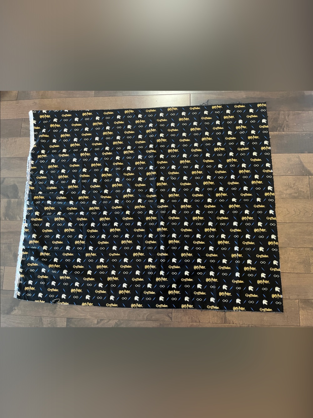 Harry Potter Gryffindor Black Logo Print Fabric